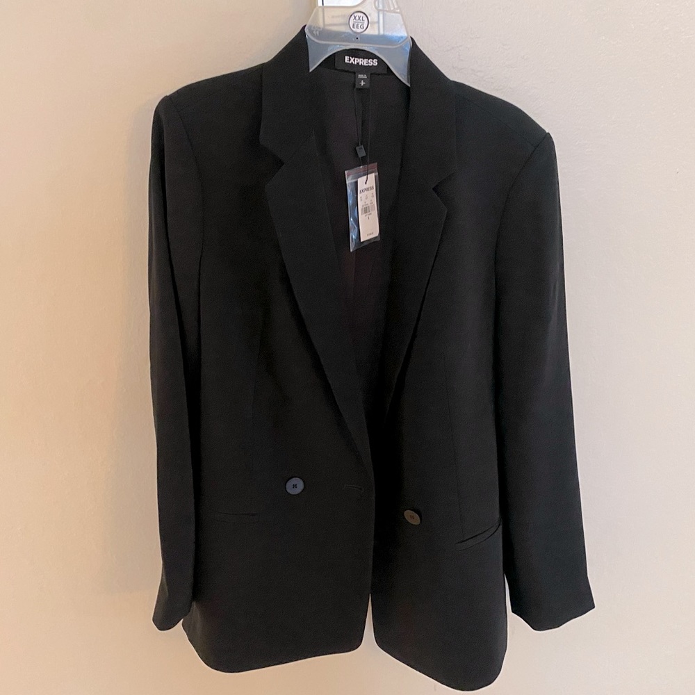 NWT black double breasted express blazer